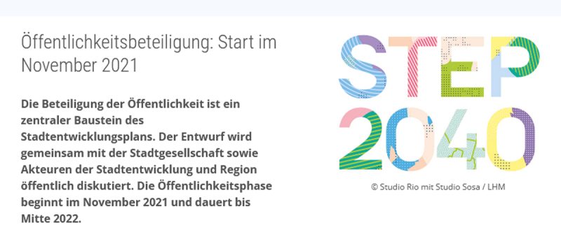 Rathausumschau 25. November 2021: Online-Dialog zum Stadtentwicklungsplan 2040 startet